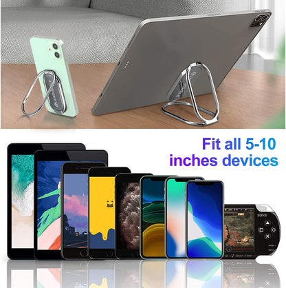 Phone Ring Holder Finger Kickstand, Foldable Cell Phone Stand, Silver