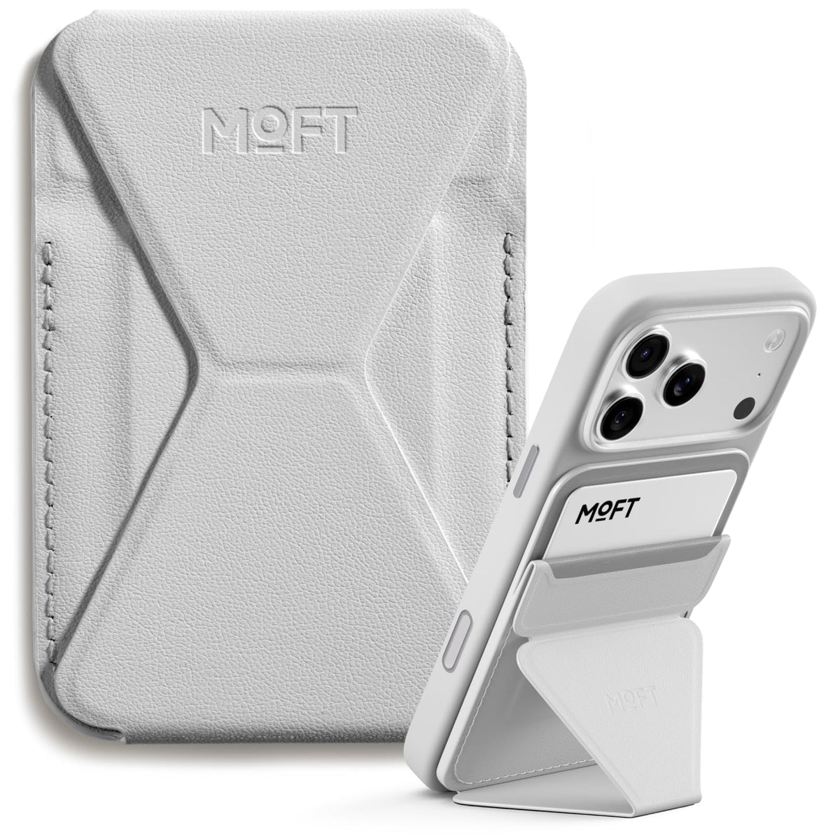 MOFT Magnetic Wallet Stand Compatible with iPhone 18/17/16/15/14/13 Series, Angle Adjustment Magsafe Compatible MOVAS Phone Stand