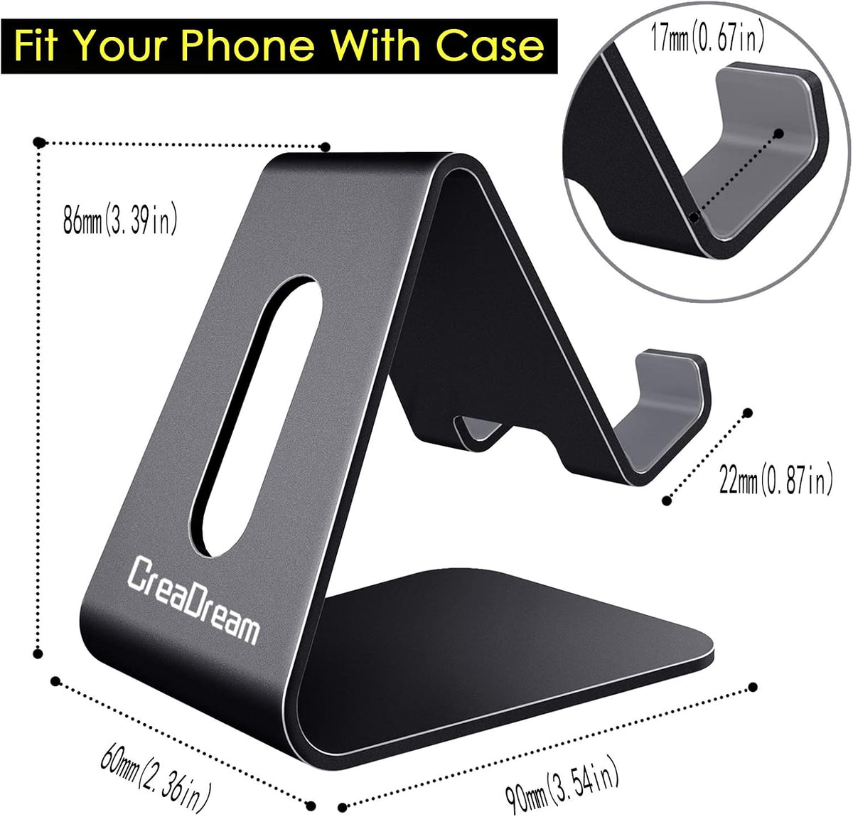 CreaDream Phone Stand Holder, Aluminum Phone Stand for Desk