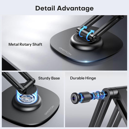 OMOTON MS04 [360° Rotating] Adjustable Magnetic Phone Stand for Desk, Black
