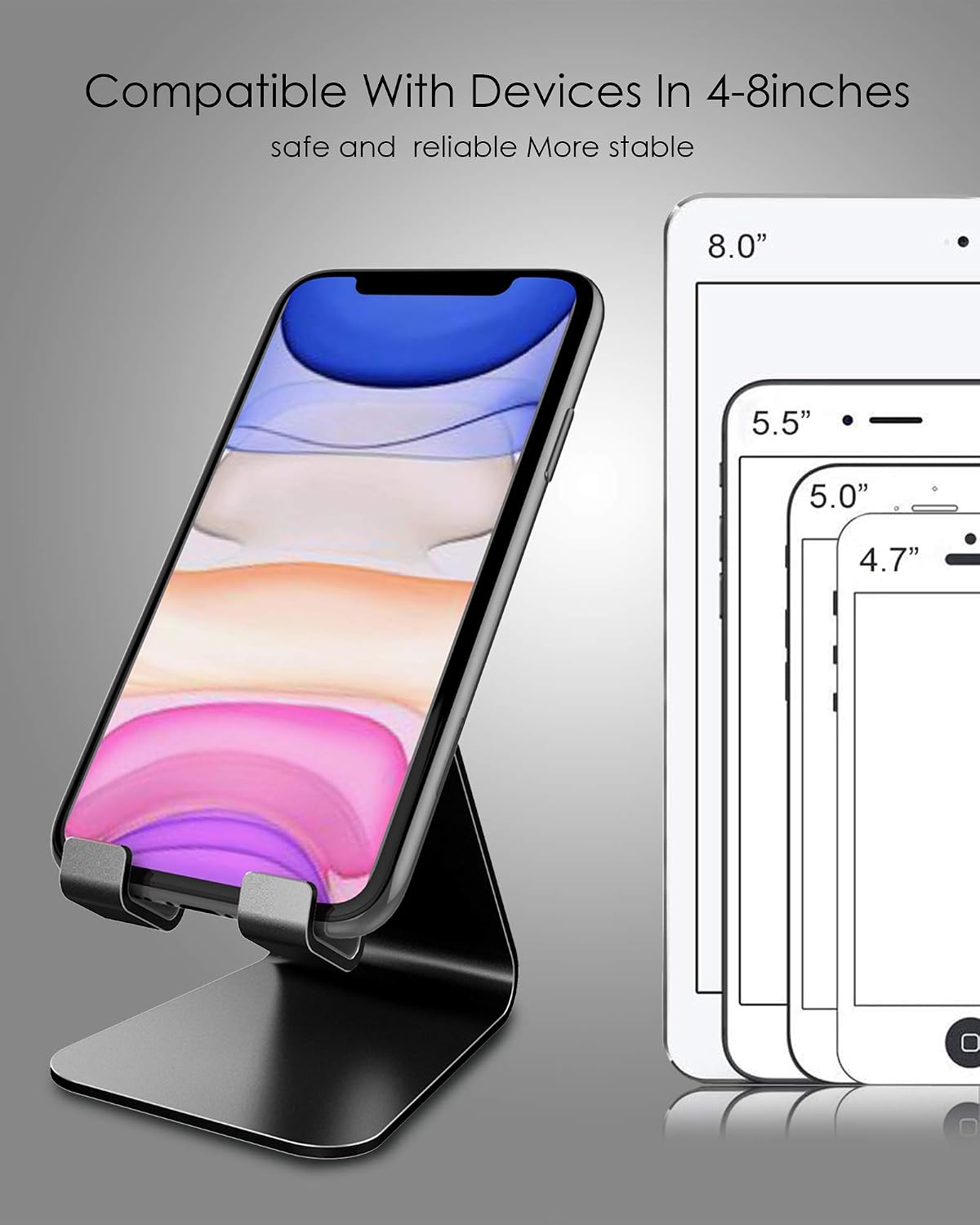 CreaDream Phone Stand Holder, Aluminum Phone Stand for Desk