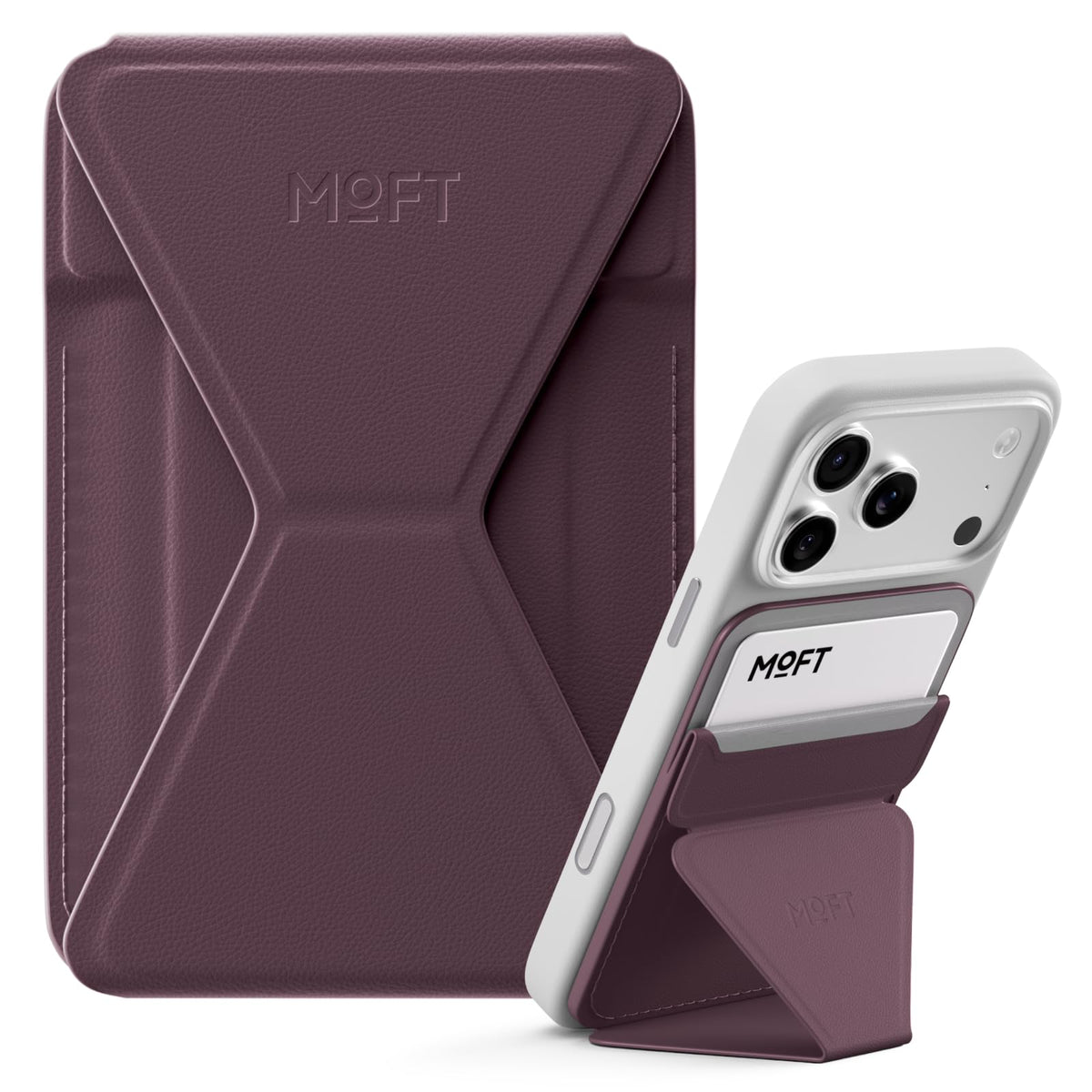 MOFT Magnetic Wallet Stand Compatible with iPhone 18/17/16/15/14/13 Series, Angle Adjustment Magsafe Compatible MOVAS Phone Stand
