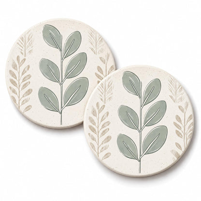 VEYRO Absorbent Ceramic Stone Drink Coasters Set of 6 with Holder