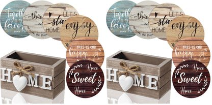 Queekay House Warming Gifts New Home Farmhouse Coasters Set of 6, Gray