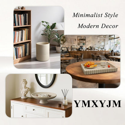 YMXYJM Decorative Tray for Coffee Table, Modern Tray Decor, 14" Beige Resin