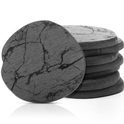 Diatomaceous Earth Coasters Set of 4，Cool Absorbent Quick-Dry Drink Coasters for Desks, Cute Modern Stone Design with Stylish White Aesthetic (4, White)