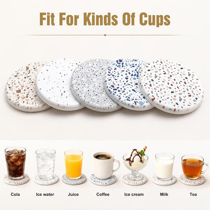 Water Absorbing Diatomaceous Earth Stone Drink Coasters Set